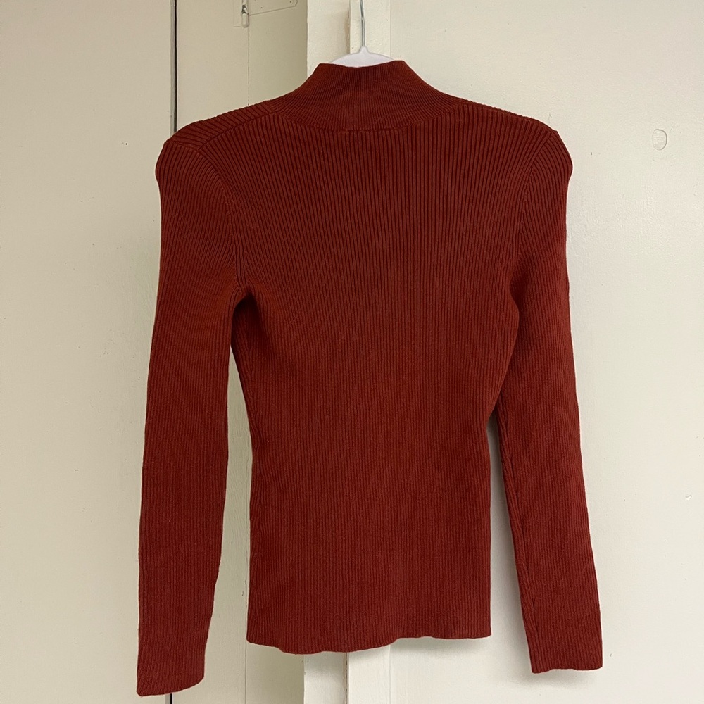 Sezane Rust Cowl Neck Sweater - Picture 2 of 5